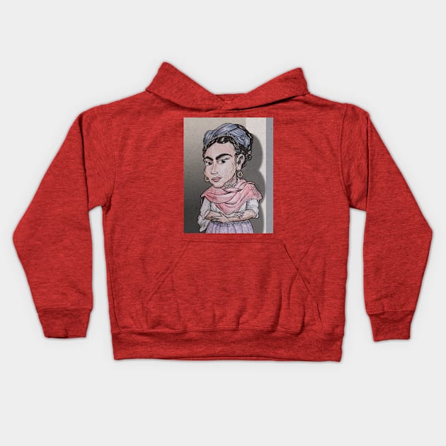 Frida Kahlo Kids Hoodie by CIZDIBUJOS